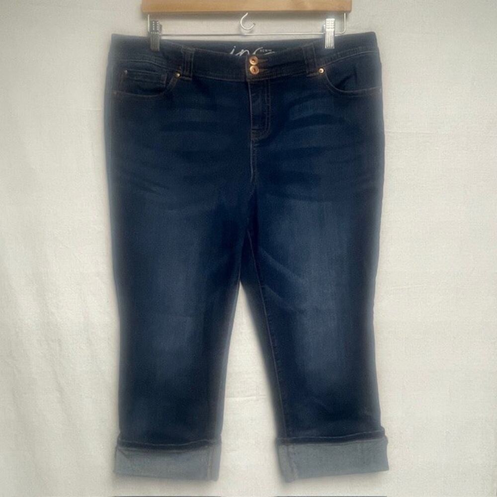 INC International Concepts Women's Mid Rise Mid Calf Cuffed Jeans - Size 16P